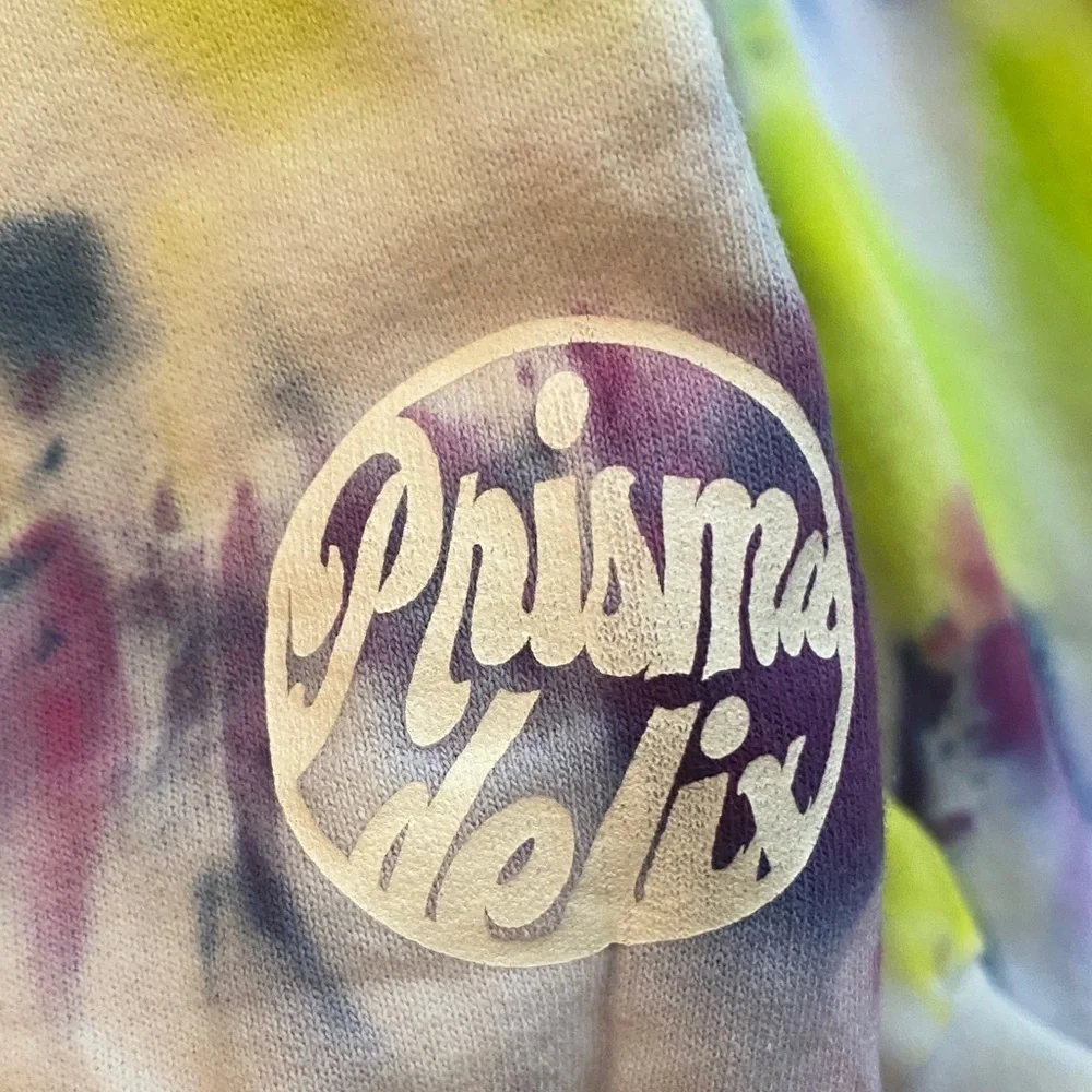 Hanes Yellow and Purple Tie-Dye Crewneck Sweater - Picture 3 of 7